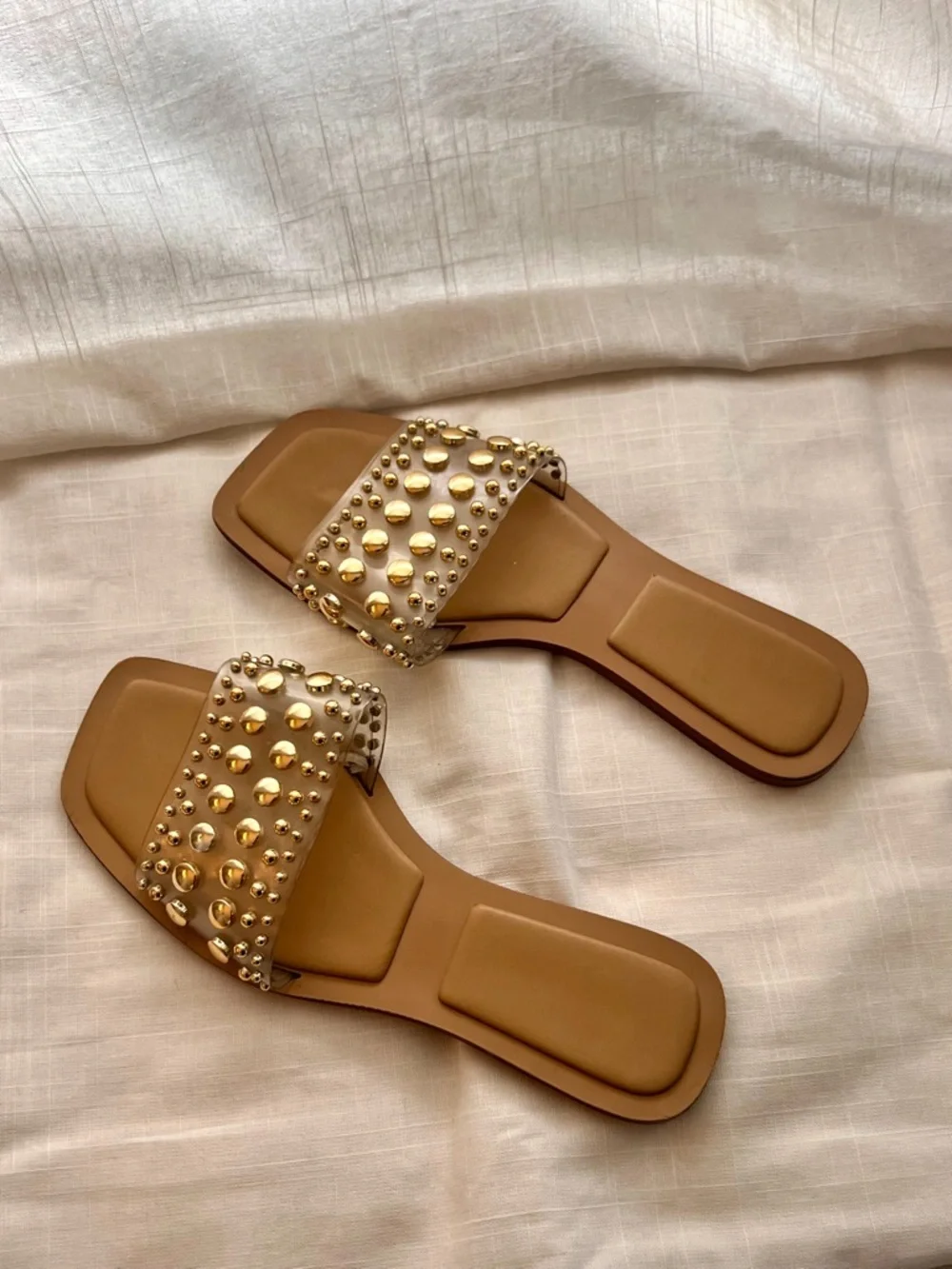 ZARA Gold Studded Sandal - Picture 4 of 4